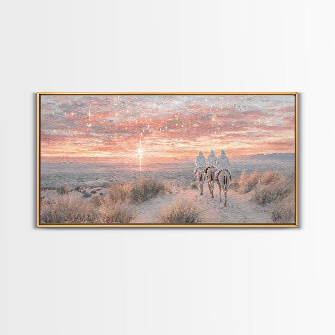 The Guiding Star – Framed Canvas Print – Christian Wall Art – Christian Art Canvas – Christian Christmas Art – Jesus Painting