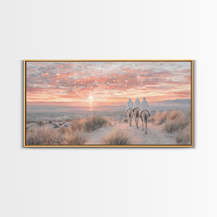 The Guiding Star – Framed Canvas Print – Christian Wall Art – Christian Art Canvas – Christian Christmas Art – Jesus Painting