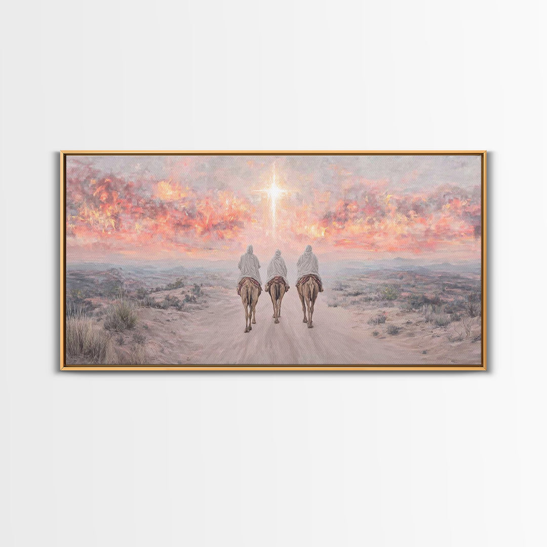 Pilgrims Of Hope | Framed Canvas Print | Christian Christmas Art | Christian Art Canvas | Christmas Wall Art | Modern Christian Art | Chris