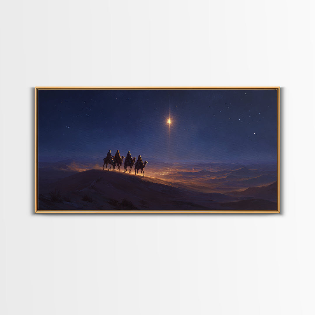 Guiding Star – Framed Canvas Print – Christian Wall Art – Christmas Art – Jesus Christmas Art – Christian Gift Ideas – Christmas Canvas Wal