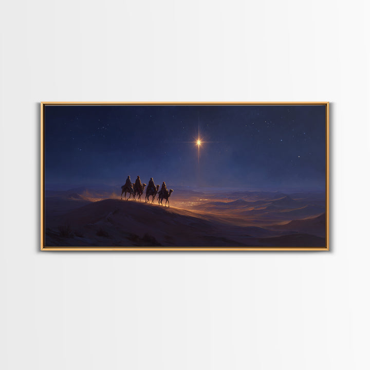 Guiding Star – Framed Canvas Print – Christian Wall Art – Christmas Art – Jesus Christmas Art – Christian Gift Ideas – Christmas Canvas Wal