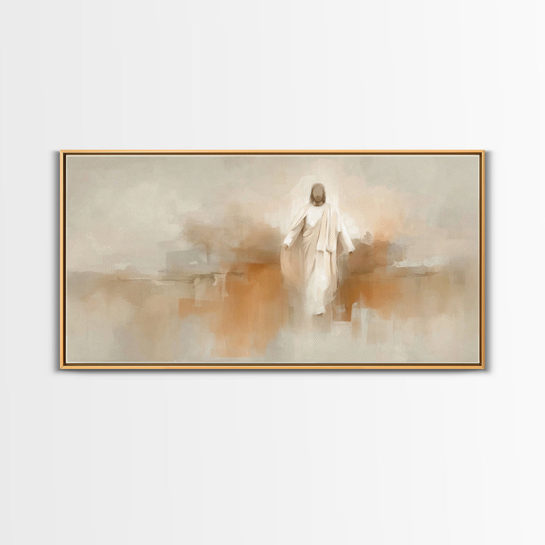 Risen Radiance | Framed Canvas Print | Christian Art Work | Jesus Paintings | Modern Christian Art | Christian Wall Art | Large Jesus Paint