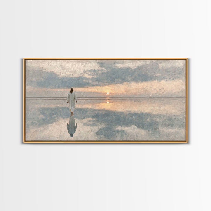 Dawn Of Mercy – Framed Canvas Print – Christian Art Print – Christian Wall Art – Jesus Art Print – Subtle Christian Paintings