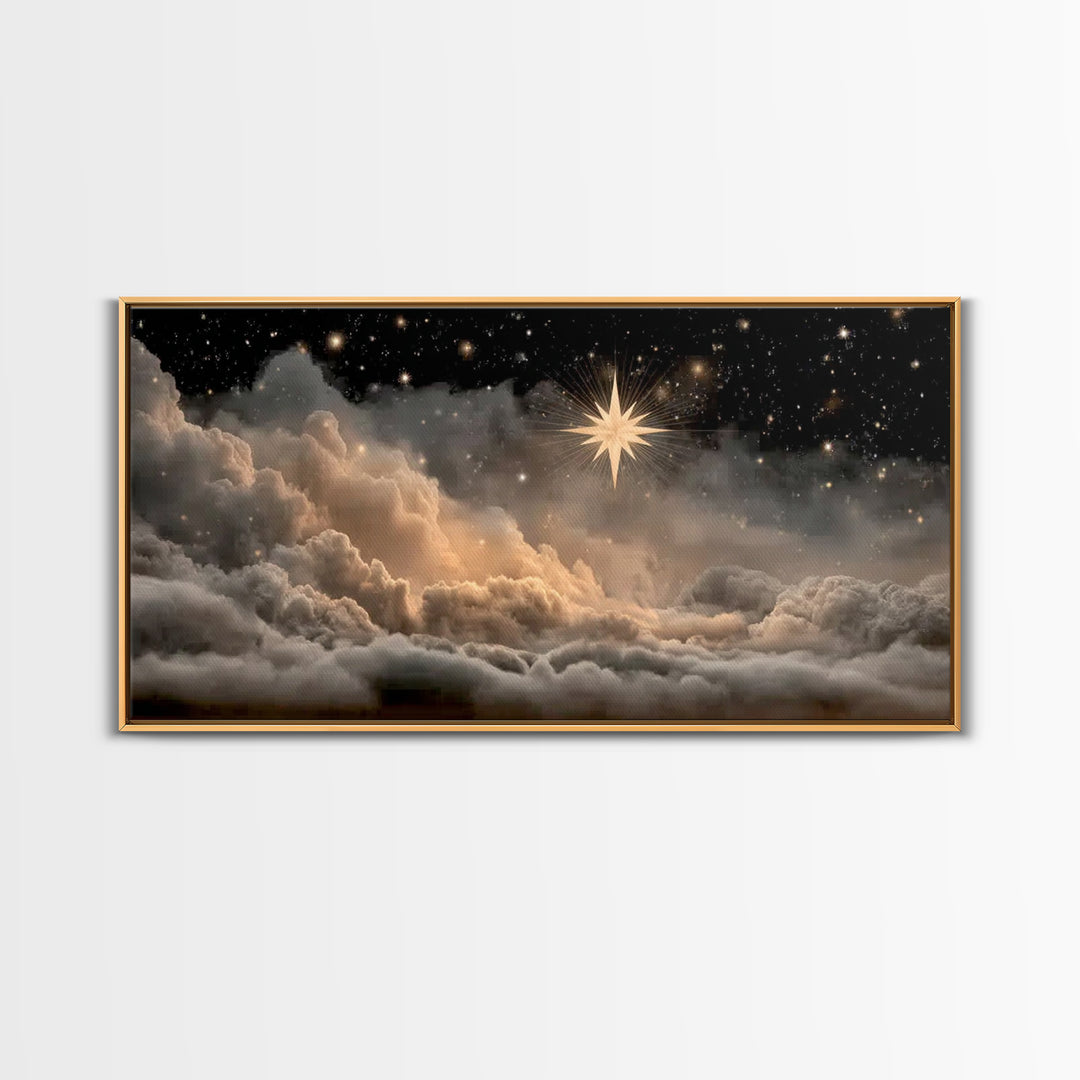 Heavenly Wonder – Framed Canvas Print – Christian Christmas Art – Christmas Canvas Wall Art – Christian Art Canvas – Modern Christian Art –