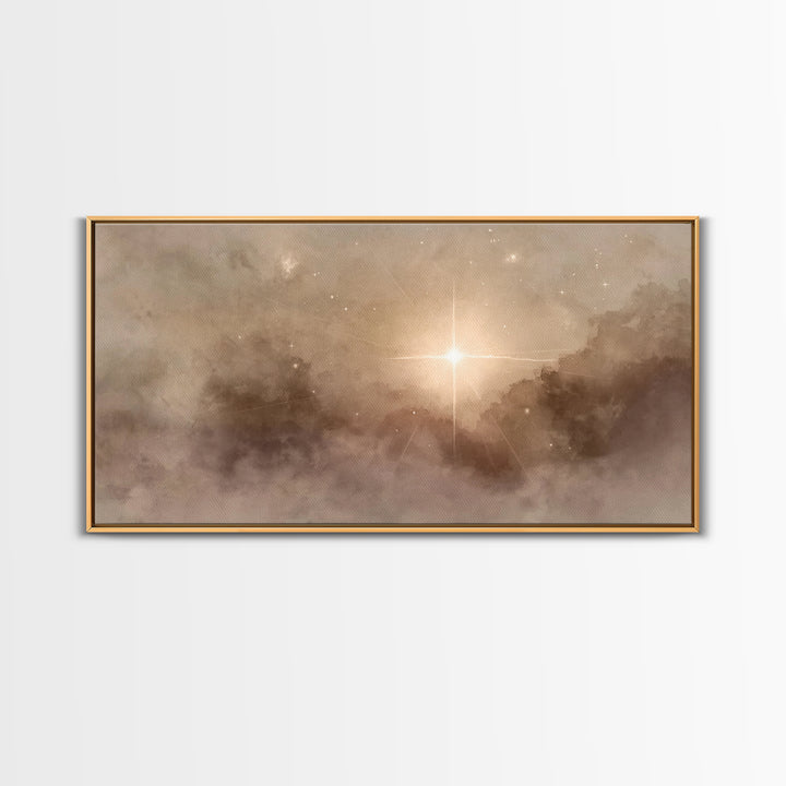 Radiant Promise – Framed Canvas Print – Christian Art – Modern Christian Painting – Christian Christmas Art – Christian Wall Art – Subtle C