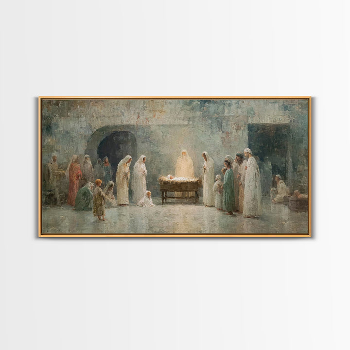 Radiant Nativity Calm – Framed Canvas Print – Christian Wall Art – Jesus Art Print – Christmas Art – Christian Christmas – Christian Decor