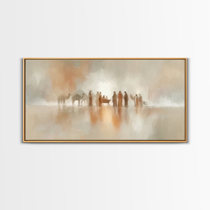 Bethlehem Stillness, Framed Canvas Print, Christian Art Canvas, Jesus Painting, Christmas Art, Christian Christmas, Christian Decor