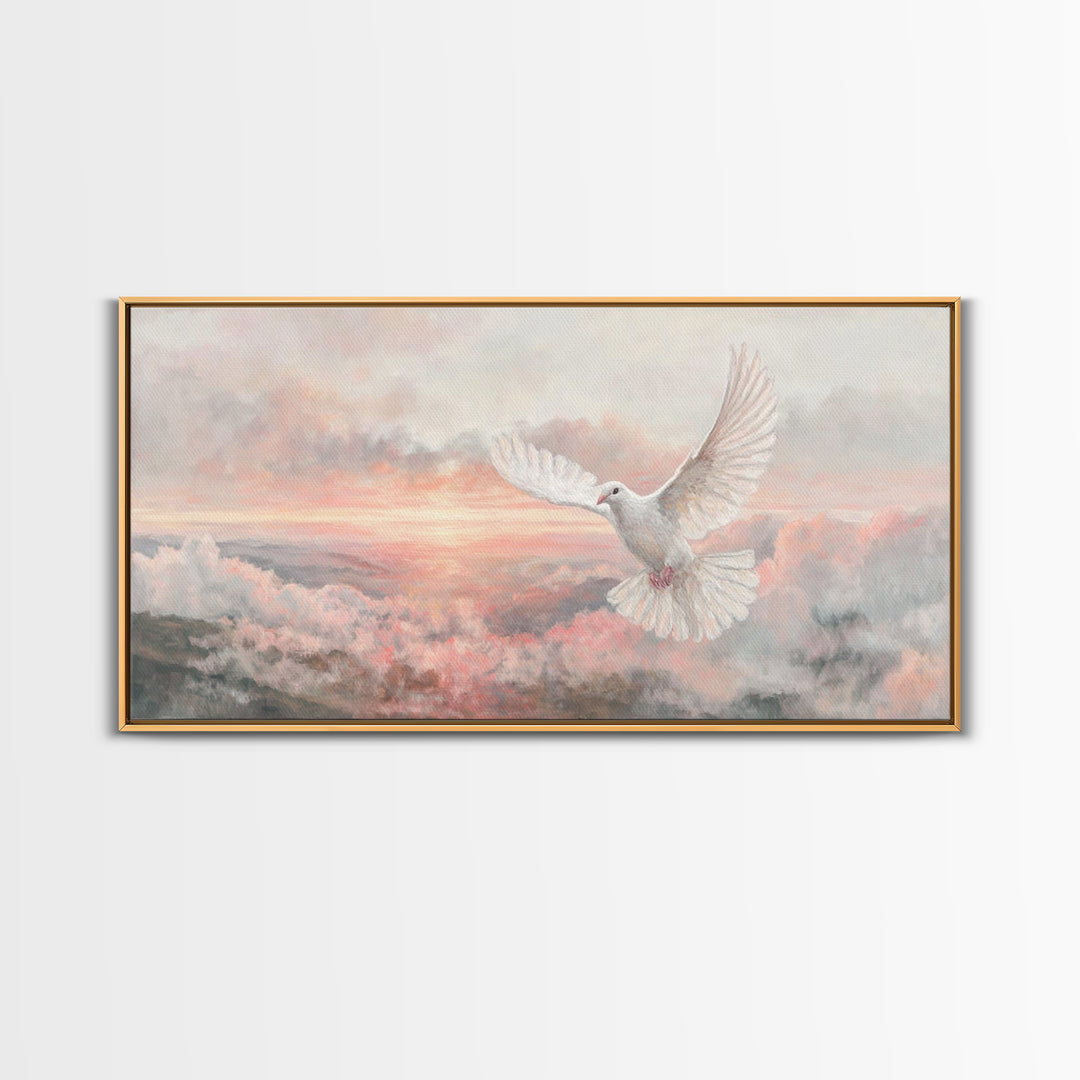 Spirit Of Light – Framed Canvas Print – Christian Wall Art – Christian Art Print – White Christmas Art – Christian Christmas Art
