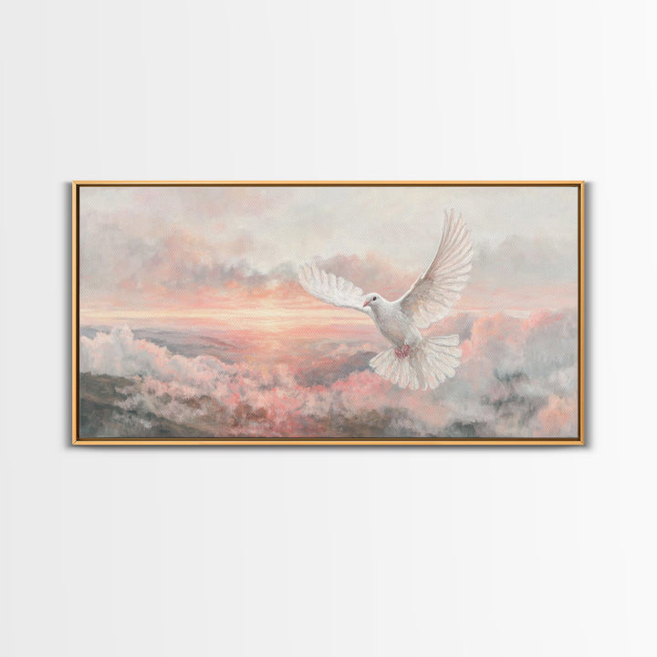 Spirit Of Light – Framed Canvas Print – Christian Wall Art – Christian Art Print – White Christmas Art – Christian Christmas Art