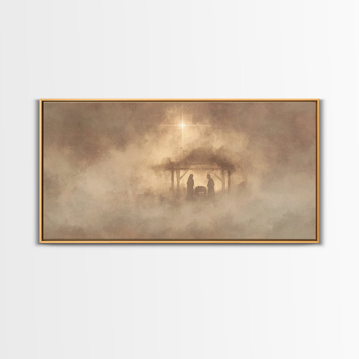 Heavenly Night Sky, Framed Canvas Print, Christian Art Print, Modern Christian Art, Christian Christmas Art, Christian Wall Art, Christmas