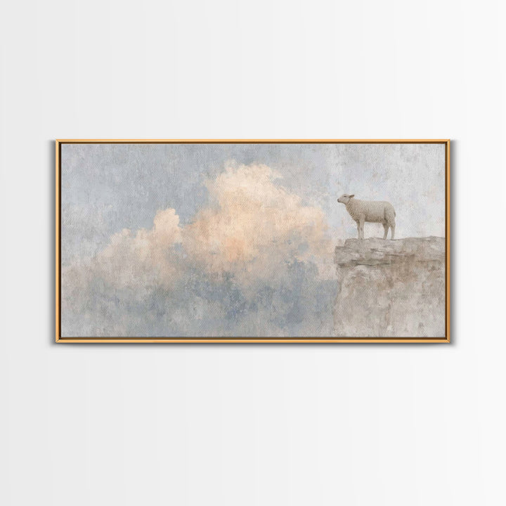 Shepherd’s Vigil – Framed Canvas Print – Christian Wall Art – Christian Art Work – Subtle Christian Art – Pastoral Scenery – Christian Gift