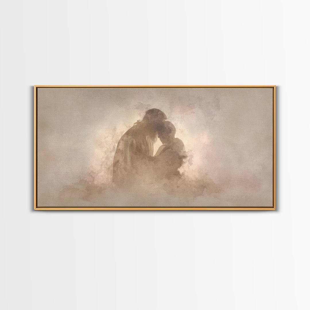 Sacred Comfort - Framed Canvas Print - Christian Art Canvas - Jesus Art Print - Christian Wall Art - Christmas Art Work - Christian Decor