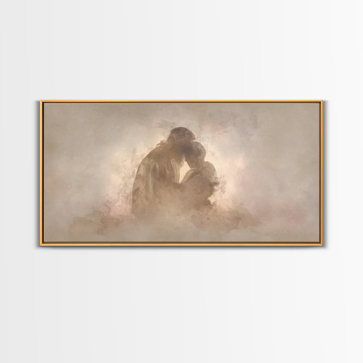 Sacred Comfort - Framed Canvas Print - Christian Art Canvas - Jesus Art Print - Christian Wall Art - Christmas Art Work - Christian Decor
