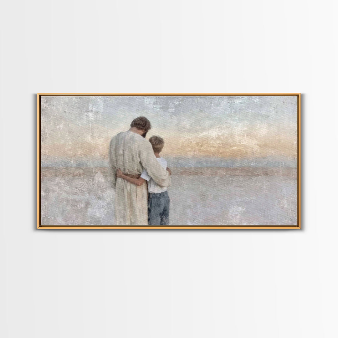 Guiding Peace - Framed Canvas Print - Christian Art - Christian Decor - Christian Christmas Art - Jesus Painting - Christian Wall Art