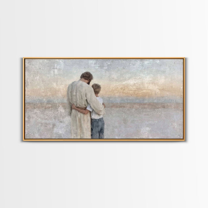 Guiding Peace - Framed Canvas Print - Christian Art - Christian Decor - Christian Christmas Art - Jesus Painting - Christian Wall Art
