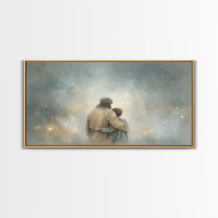 Horizon Blessing - Framed Canvas Print - Christian Art Work - Christian Art Canvas - Jesus Painting - Christian Decor - Christmas Art Print