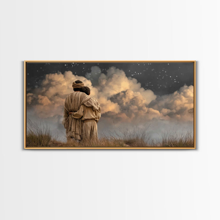 Starry Covenant - Framed Canvas Print - Christian Christmas Art - Christian Wall Art - Christian Decor - Jesus Painting - Christian Art Can