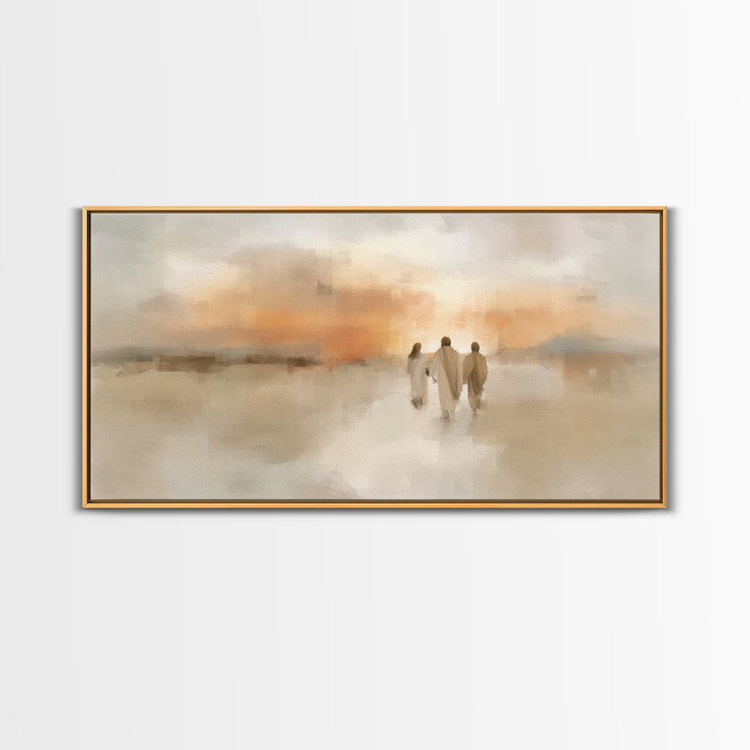 Walk Of Faith | Framed Canvas Print | Christian Art Work | Christian Gift Ideas | Jesus Wall Art | Christian Art Canvas