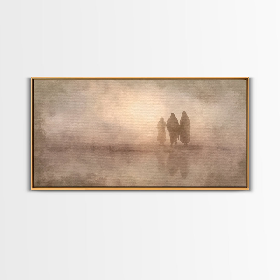 Desert Pilgrimage, Framed Canvas Print, Christian Wall Art, Christian Art Canvas, Moody Christmas Art, Christian Decor, Faith Art