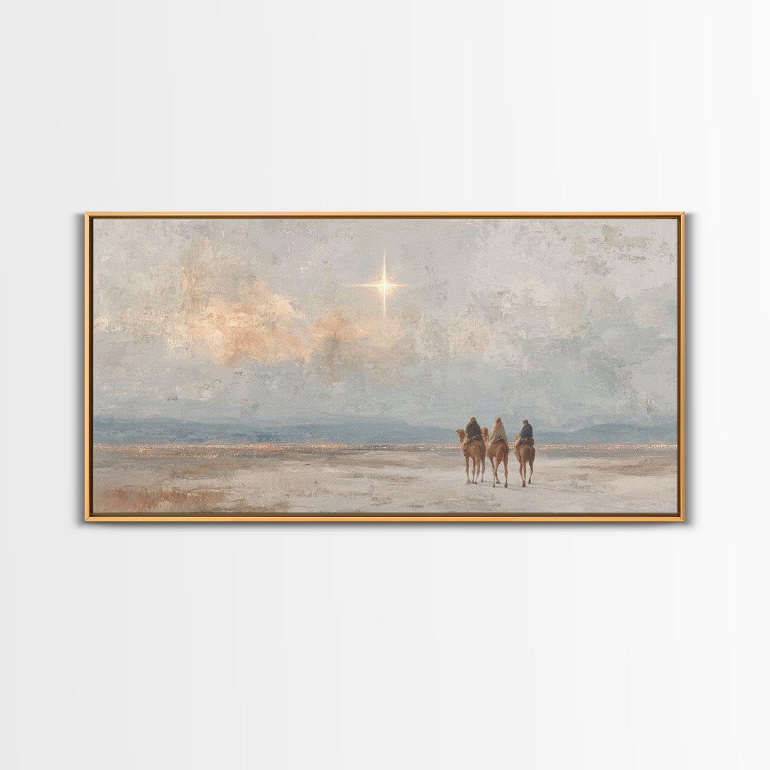 Starward Journey, Framed Canvas Print, Christmas Wall Art, Christian Art Canvas, Christian Christmas Art, Unique Christian Art, Christian G