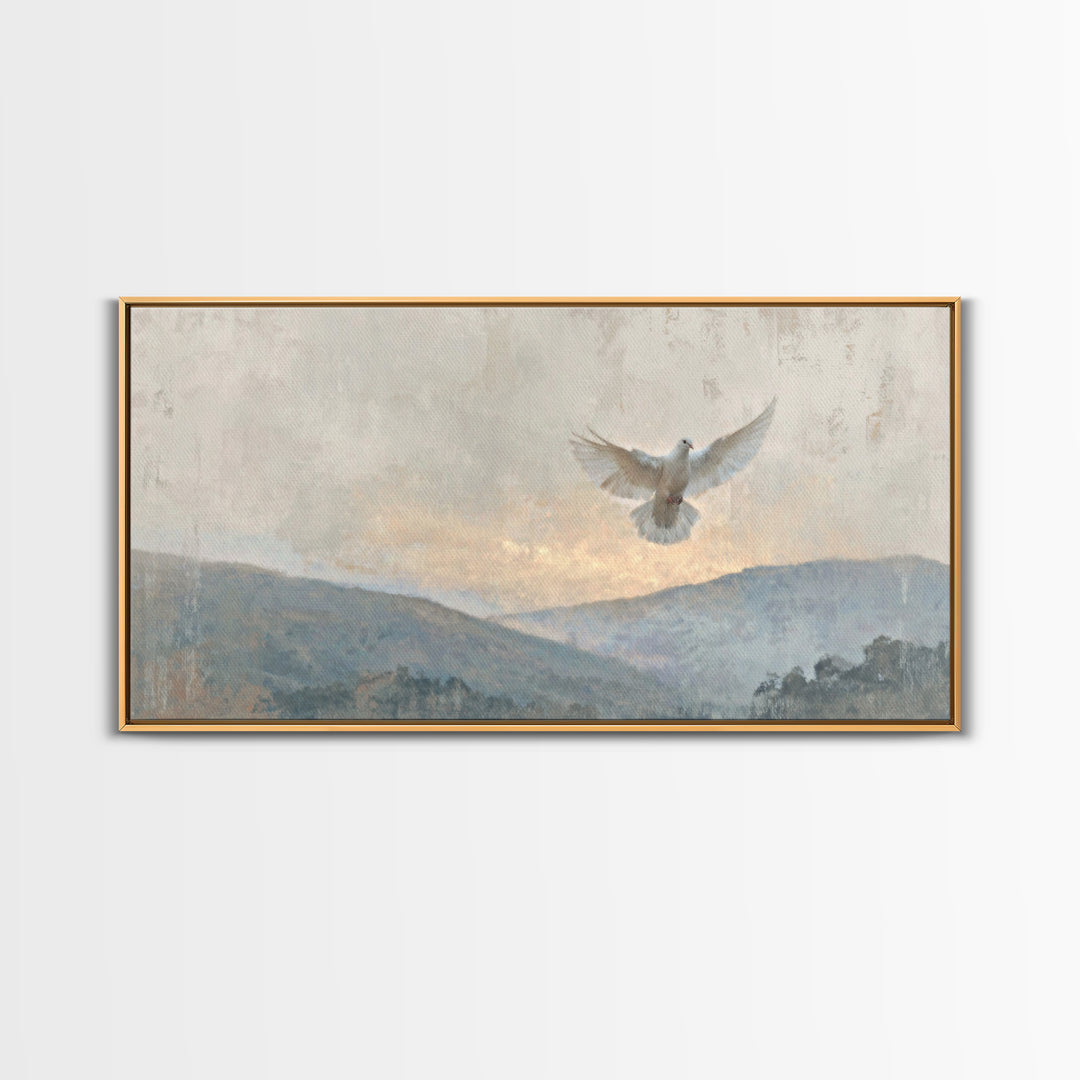 Heavenly Dove – Framed Canvas Print – Christian Wall Art – Christian Art Canvas – Christian Painting – Christmas Art – Christian Decor