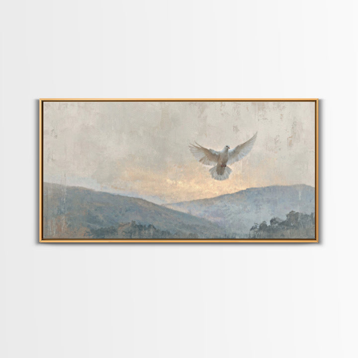 Heavenly Dove – Framed Canvas Print – Christian Wall Art – Christian Art Canvas – Christian Painting – Christmas Art – Christian Decor