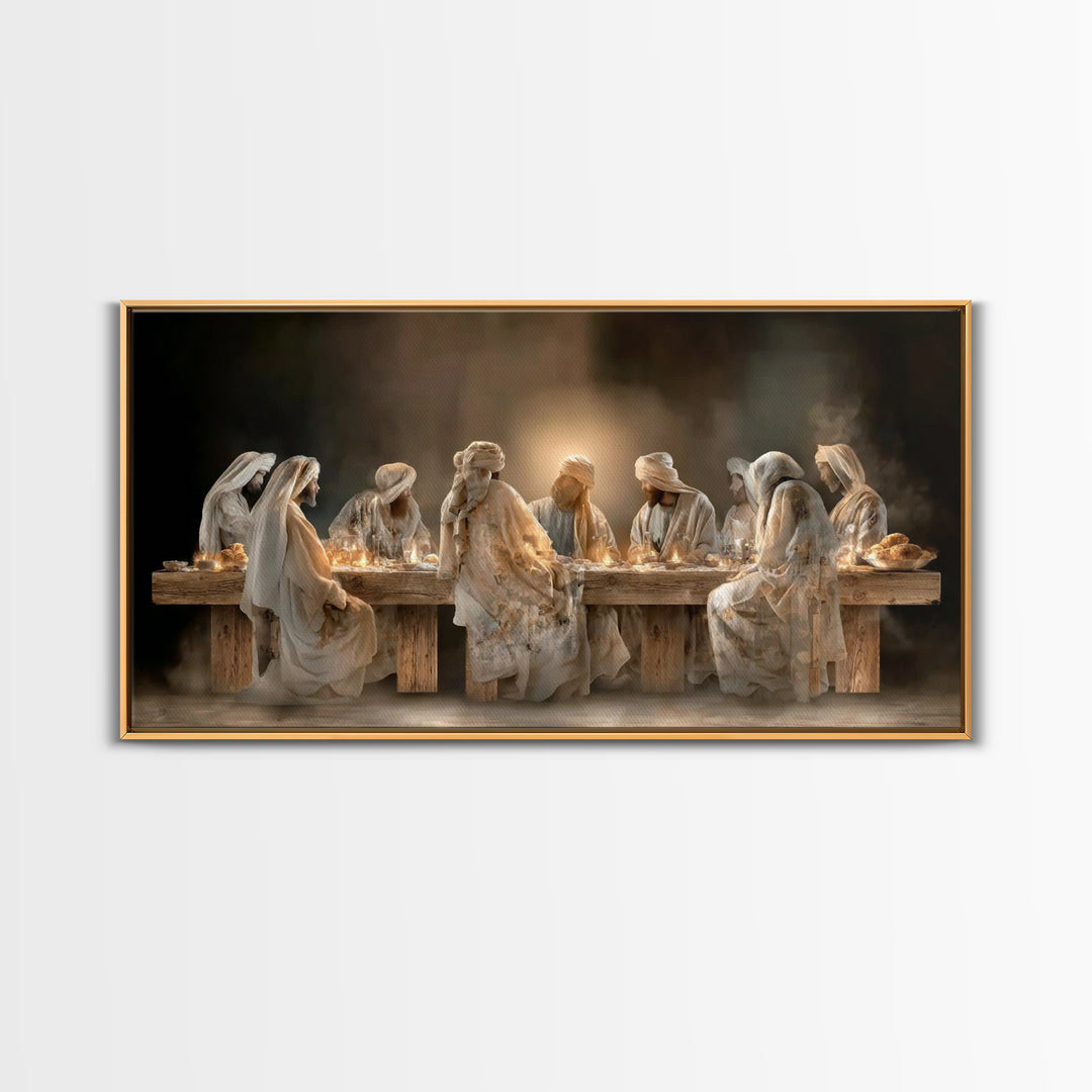 Sacred Gathering – Framed Canvas Print – Christian Art Canvas – Jesus Painting – Christian Wall Art – Christmas Art – Christian Decoration