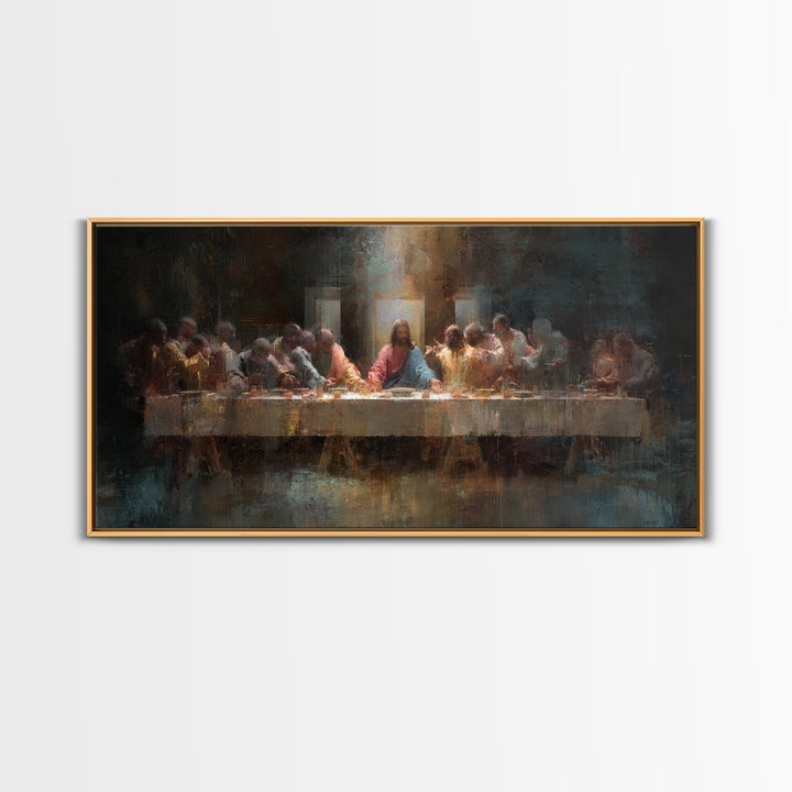 Holy Banquet – Framed Canvas Print – Christian Art Canvas – Christian Wall Art – Christian Christmas Art – Jesus Painting – Christian Decor