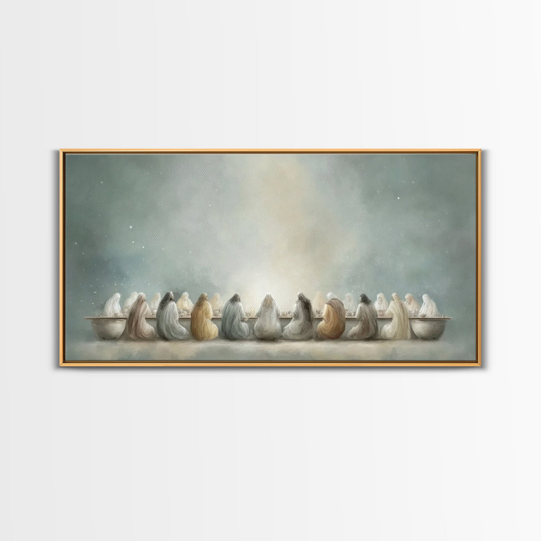 Last Supper Grace – Framed Canvas Print – Christian Art Canvas – Christian Art Print – Christian Wall Art – Christian Christmas Art – Chris