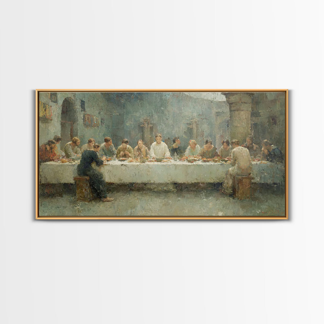 Silent Communion – Framed Canvas Print – Christian Wall Art – Jesus Painting – Christian Art Canvas – Christian Christmas Art – Christian D