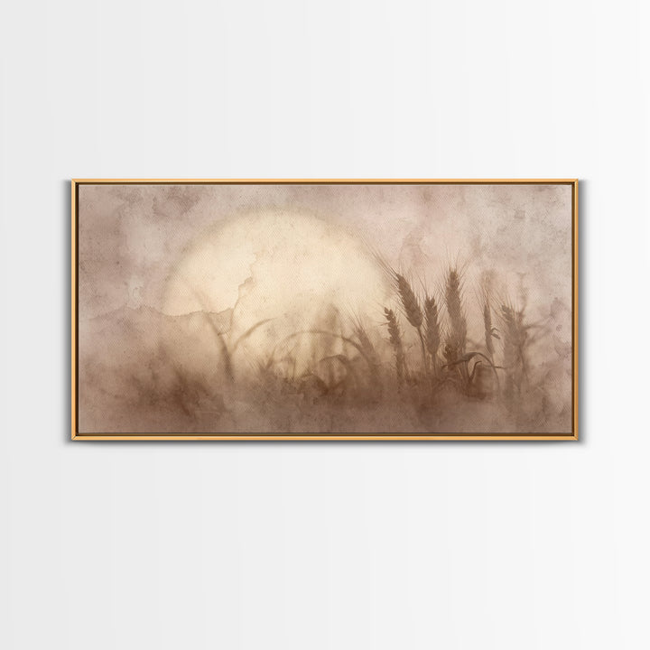 Wheatland Dawn, Framed Canvas Print, Christian Art Canvas, Christian Decor, Christian Wall Art, Christian Painting, Christian Art Prints