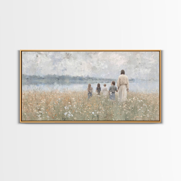 Guided Meadow | Framed Canvas Print | Christian Art Canvas | Christian Wall Art | Christian Decor | Christian Painting | Christian Art Prin