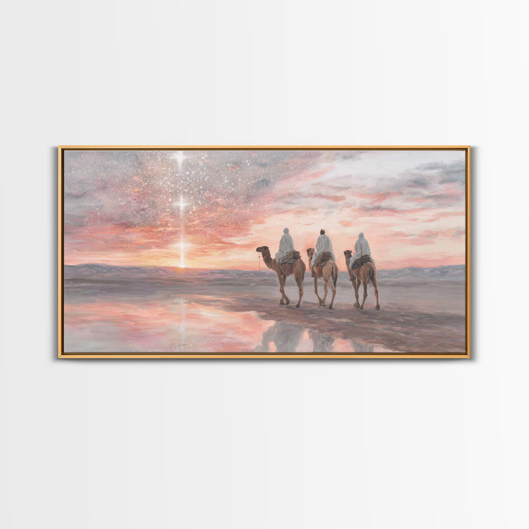 Starward Journey – Framed Canvas Print – Christian Art Canvas – Christian Christmas Art – Christian Wall Art – Christmas Decor – Christian