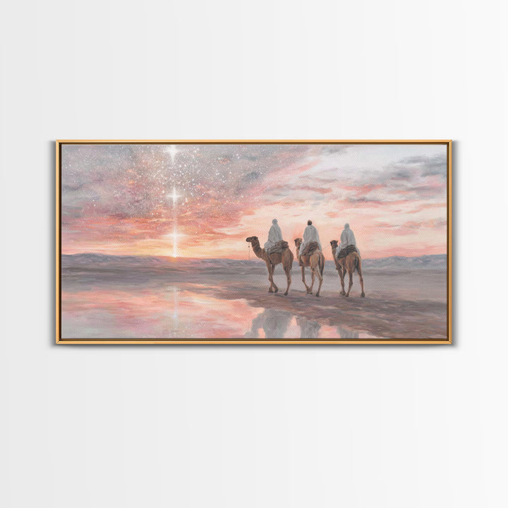 Starward Journey – Framed Canvas Print – Christian Art Canvas – Christian Christmas Art – Christian Wall Art – Christmas Decor – Christian
