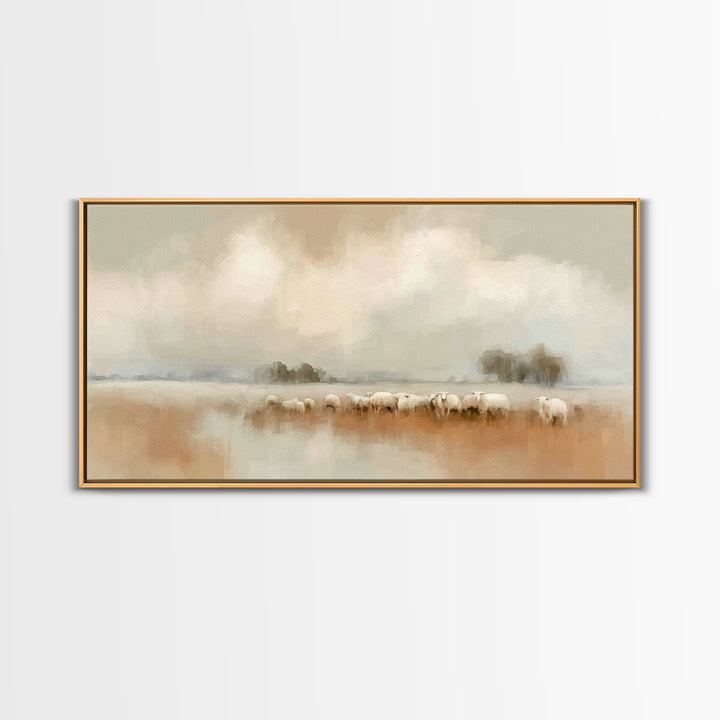 Gentle Fields – Framed Canvas Print – Christian Art Canvas – Christian Wall Art – Minimalist Christian Art – Christian Art Print – Christia