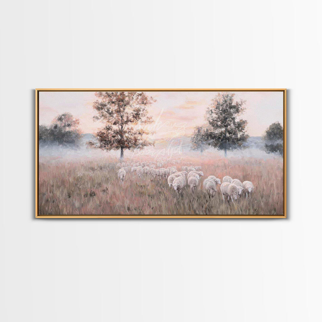 Pastel Meadow – Framed Canvas Print – Christian Art – Christian Art Canvas – Christian Wall Art – Modern Christian Art – Christian Christma