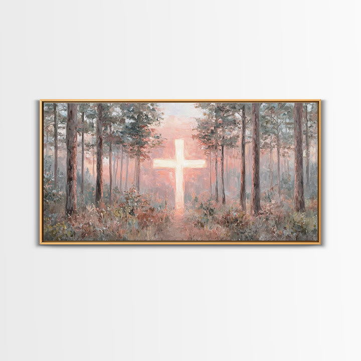 Lighted Path – Framed Canvas Print – Christian Art Canvas – Christian Wall Art – Christian Art – Christian Decor – Christmas Art Work – Chr