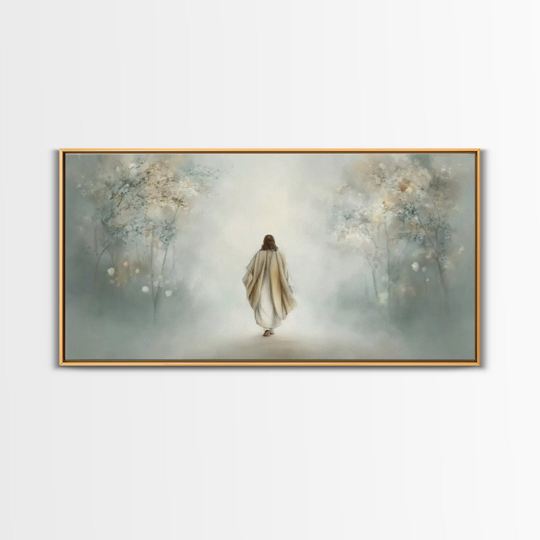 Morning Sanctuary – Framed Canvas Print – Jesus Painting – Christmas Wall Art – Christian Art Canvas – Christian Wall Art – Christian Art