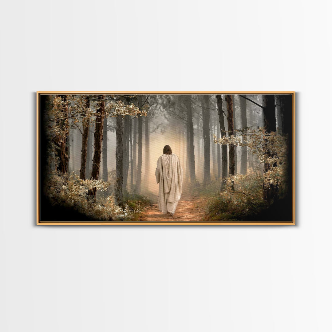 Autumn Prayer Path – Framed Canvas Print – Christian Wall Art – Jesus Canvas Art – Christian Art Canvas – Christmas Art – Christian Gift