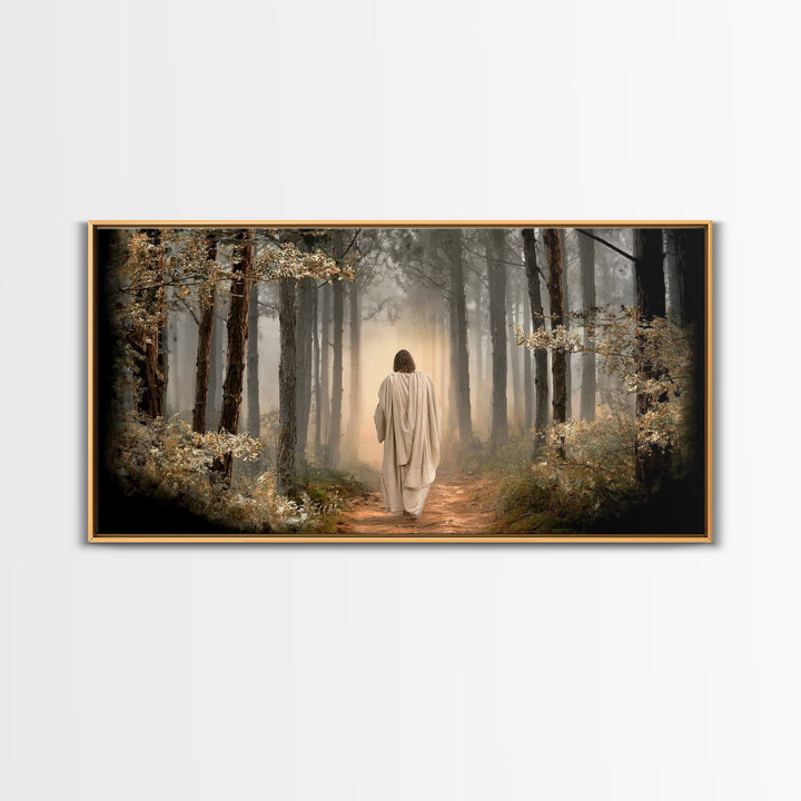 Autumn Prayer Path – Framed Canvas Print – Christian Wall Art – Jesus Canvas Art – Christian Art Canvas – Christmas Art – Christian Gift