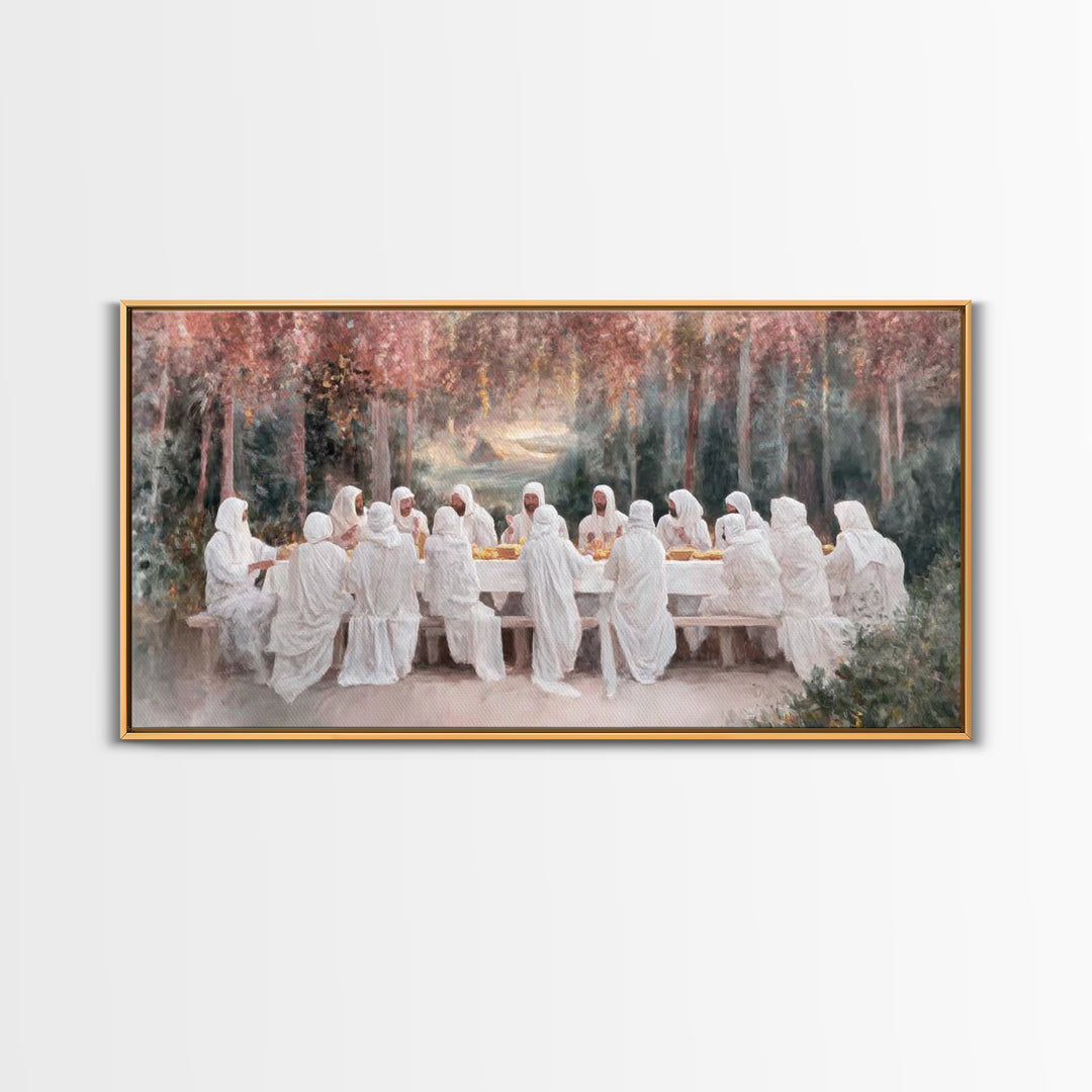 Garden Communion – Framed Canvas Print – Christian Art Canvas – Christian Art – Jesus Painting – Christian Wall Art – Christian art gift