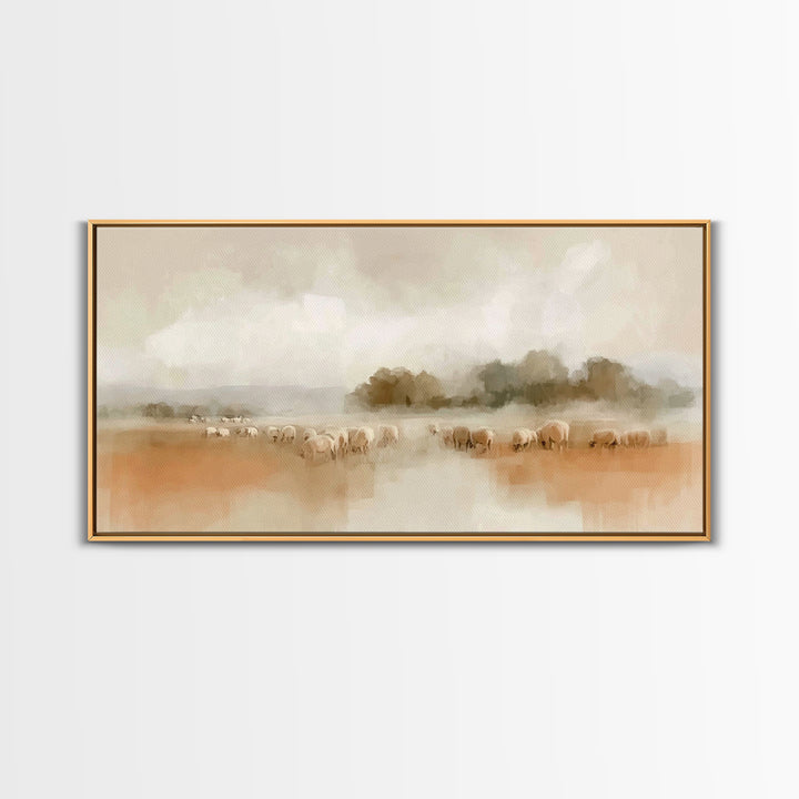 Quiet Shepherd Fields – Framed Canvas Print – Christian Art Canvas – Christian Wall Art – Christmas Art – Jesus Painting – Christian Gift