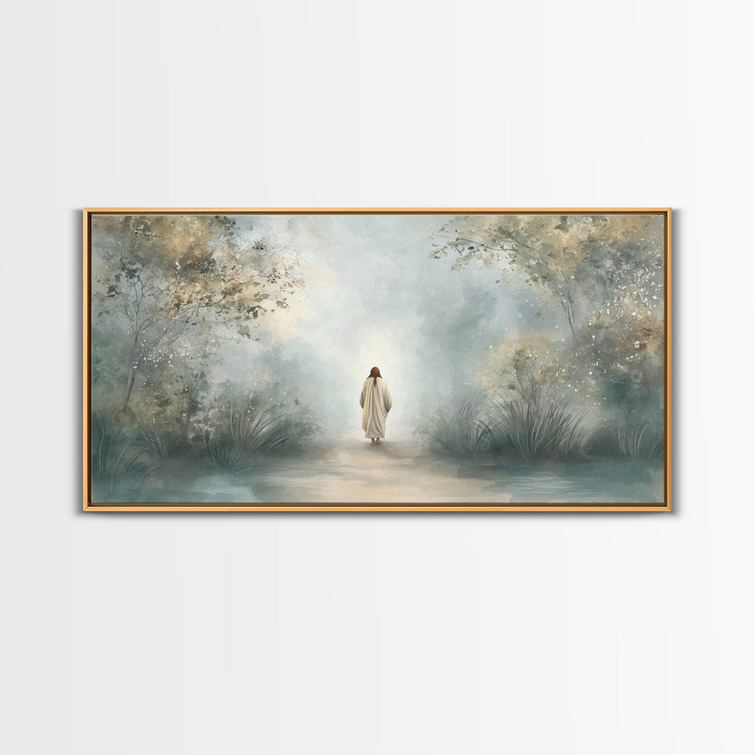 Forest Path Blessing | Framed Canvas Print | Christian Wall Art | Christian Art Canvas | Christmas Art | Jesus Painting | Christian Gift