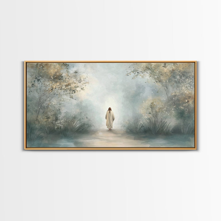 Forest Path Blessing | Framed Canvas Print | Christian Wall Art | Christian Art Canvas | Christmas Art | Jesus Painting | Christian Gift