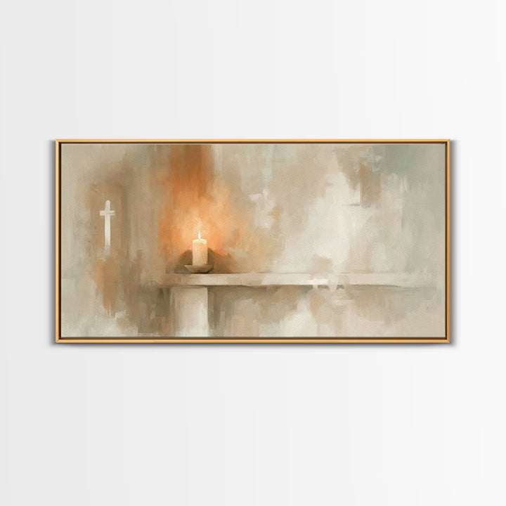 Radiant Flame – Framed Canvas Print – Christian Art Canvas – Christian Wall Art – Christmas Art – Modern Christian Art – Christian Christma