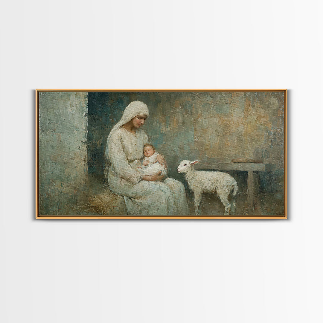 Holy Manger Calm – Framed Canvas Print – Christian Wall Art – Christian Art Canvas – Jesus Painting – Christian Christmas Art – Christmas W