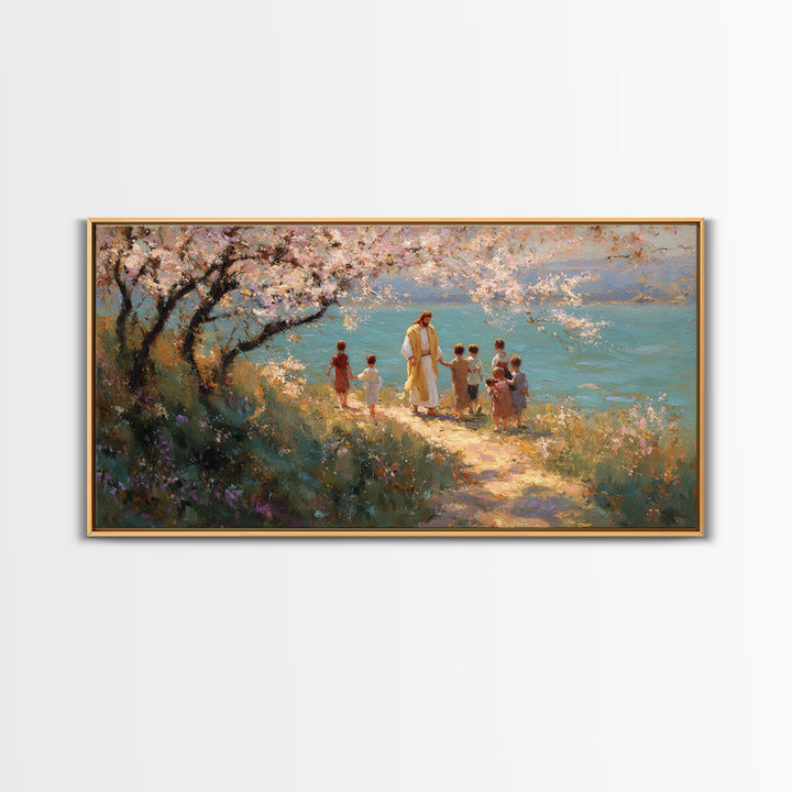 Garden Of Peace – Framed Canvas Print – Christian Wall Art – Christian Art Canvas – Jesus Painting – Christian Art Print – Christian Christ