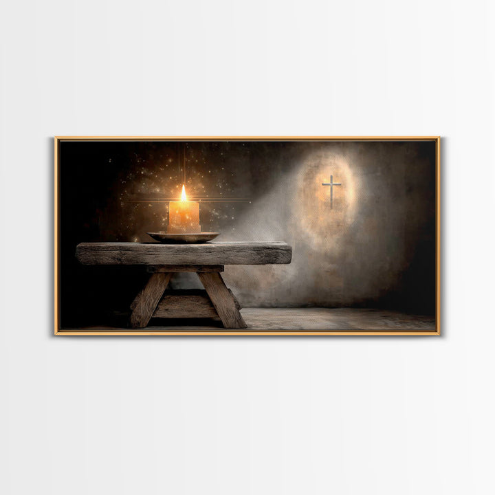 Sacred Ember – Framed Canvas Print – Christian Art Canvas – Christian Wall Art – Christmas Art – Christian Decoration – Christian Gift Idea