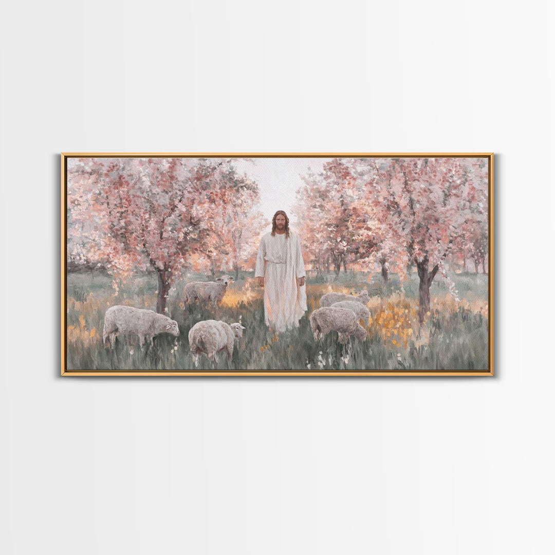 Blossoms Of Grace, Framed Canvas Print, Christian Art Canvas, Christian Wall Art, Jesus Painting, Christian Art, Christian Christmas Decor