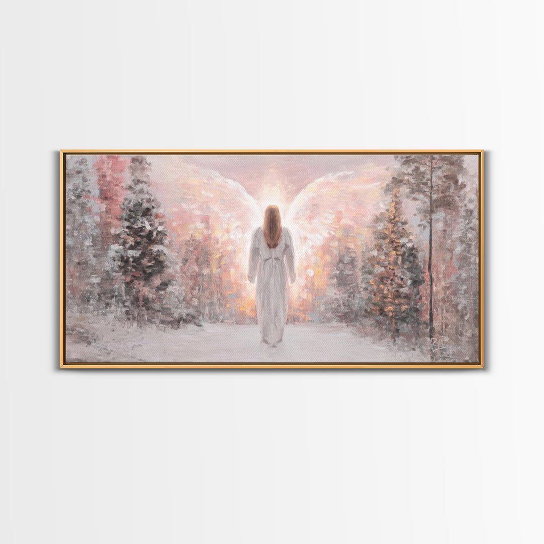 Radiant Messenger | Framed Canvas Print | Christian Wall Art | Angel Art | Christian Art Canvas | Christmas Art | Unique Christian Art